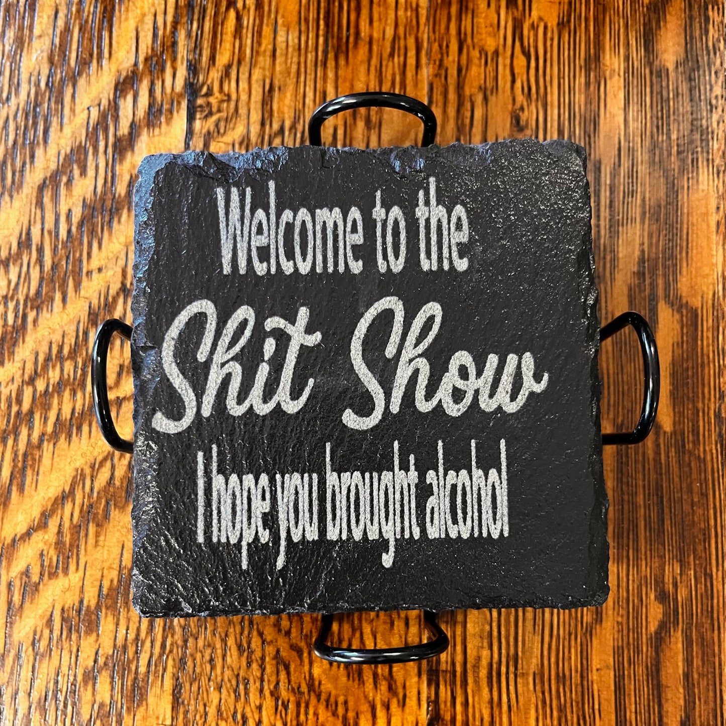 Slate Coasters with Holder