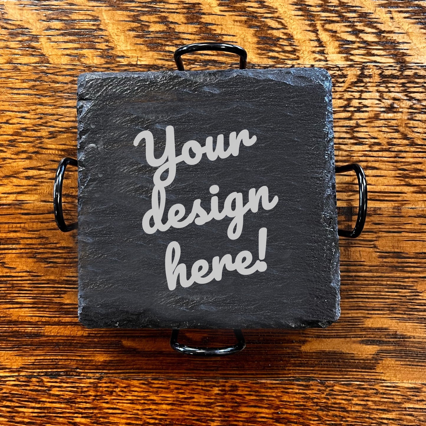 Slate Coasters with Holder