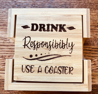 Bamboo Coasters with Holder
