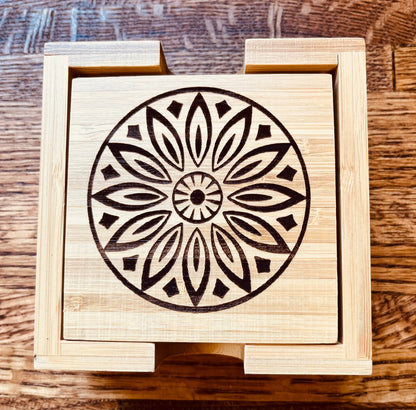 Bamboo Coasters with Holder